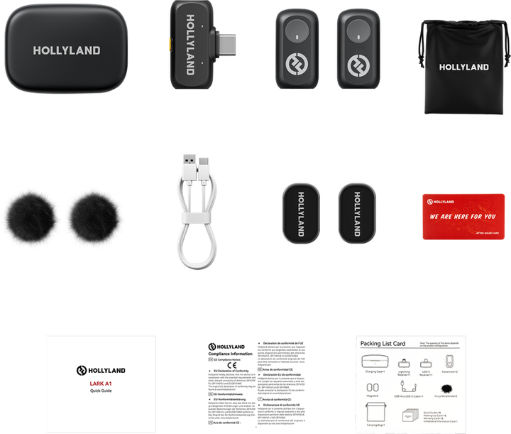 Бездротовий петличний мікрофон Hollyland Lark A1 Duo USB-C RX + Charging Case (6976068118374) - зображення 5