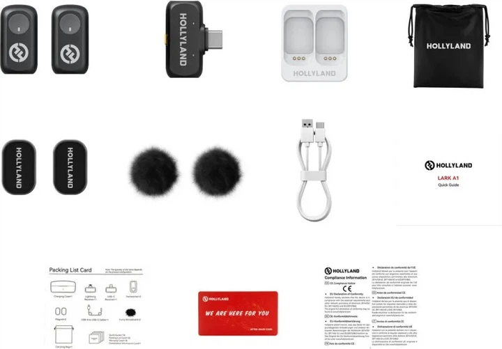 Бездротовий петличний мікрофон Hollyland Lark A1 Mini Duo USB-C RX (6976068118633) - зображення 2