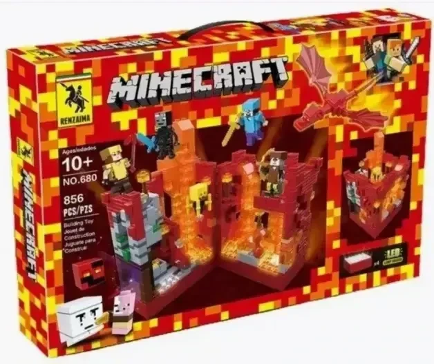 Конструктор LED Майнкрафт Minecraft Битва в аду 856 деталей Деревня, крепость, ферма + человечки + свет - Фото 1 Конструктор LED Майнкрафт Minecraft Битва в аду 856 деталей Деревня, крепость, ферма + человечки + свет - изображение 1