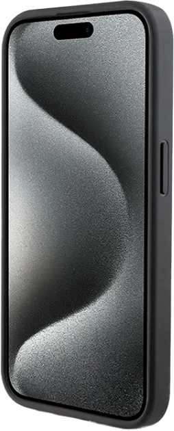 Etui Karl Lagerfeld Saffiano Cardslot Karl&Choupette Metal Pin do Apple iPhone 15 Pro Black (KLHCP15LSAPKCNPK) - obraz 5