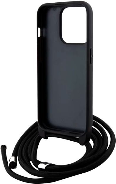 Etui Karl Lagerfeld Crossbody Saffiano Monogram Metal Pin Karl & Choupette do Apple iPhone 15 Pro Max  Black (KLHCP15XSASKNPSK) - obraz 5