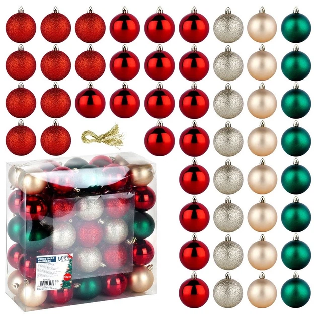 Набір ялинкових кульок Vilde 839437 ударостійкі 6 см 50 шт (5904316479275) - зображення 5
