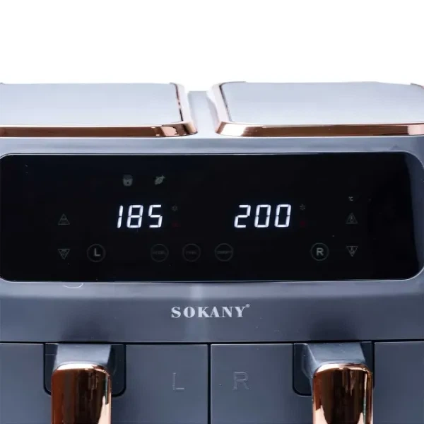 Аэрогриль-фритюрница SOKANY SK-ZG-8030 с мощностью 2800 Вт, объемом 8 л, сенсорным управлением и 10 программами для жарки, гриля, фритюра и запекания. - изображение 5