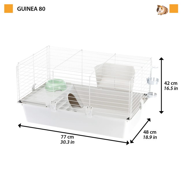 Клетка для кроликов и морских свинок Ferplast Guinea 80 фиолетовая 77x48x42 см 57054401 - изображение 2