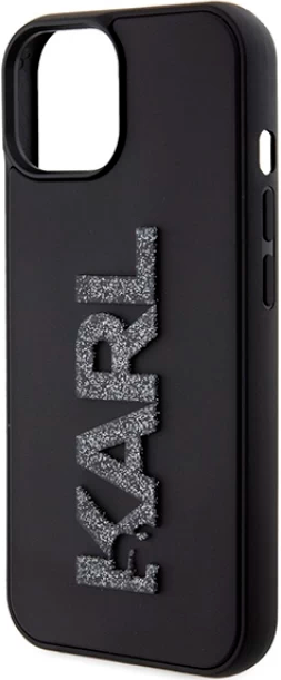 Etui Karl Lagerfeld 3D Rubber Glitter Logo do Apple iPhone 15/14/13  Black (KLHCP15S3DMBKCK) - obraz 5