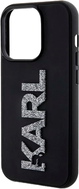 Etui Karl Lagerfeld 3D Rubber Glitter Logo do Apple iPhone 15 Pro Max Black (KLHCP15X3DMBKCK) - obraz 4