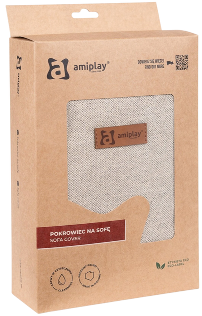 Чохол Amiplay для лежанки Moni розмір L Бежевий (5907563304673) - зображення 1