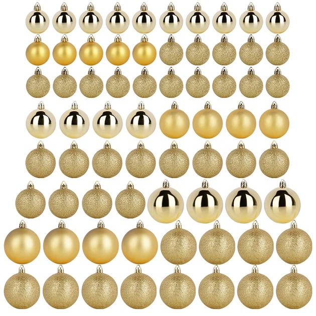 Набір ялинкових кульок Home Styling Collection 839500 ударостійкі В коробці 4 / 5 / 6 см 70 шт (8721037666060) - зображення 2