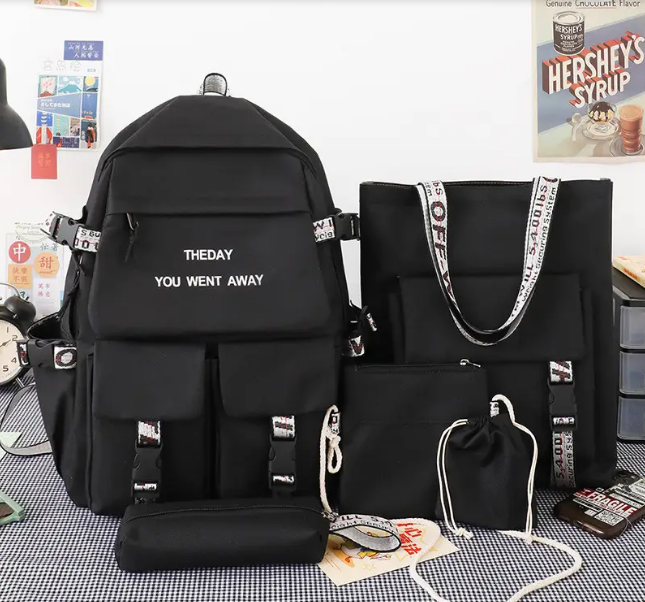 Жіночий рюкзак + сумки + пенал Комплект Sugebag Чорний ( 396G) - Фото 1 Жіночий рюкзак + сумки + пенал Комплект Sugebag Чорний ( 396G) - зображення 1