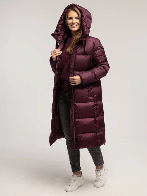 Пуховик зимовий довгий жіночий Lee Cooper Laura-7030 S Бордовий (5905991747208) - зображення 5