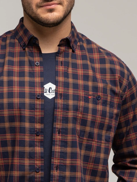 Сорочка бавовняна чоловіча Lee Cooper New Tenby-29Zk 3XL Темно-синя (5905991747918) - зображення 5