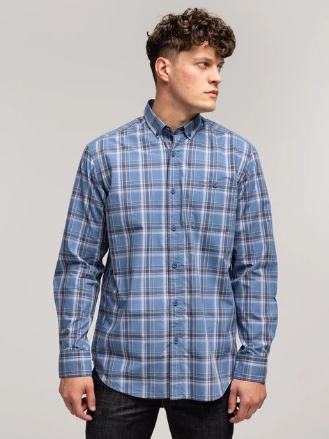 Koszula męska bawełniana w kratę Lee Cooper New Tenby-27Zk XL Niebieska (5905991748182) - obraz 3