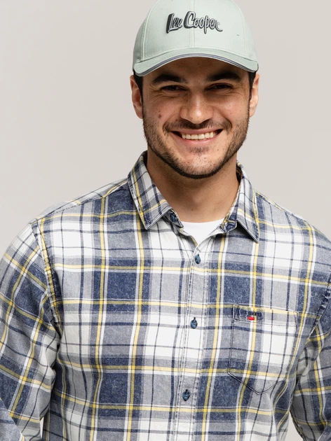 Koszula męska bawełniana w kratę Lee Cooper Will-2109 2XL Biała (5905991748359) - obraz 5