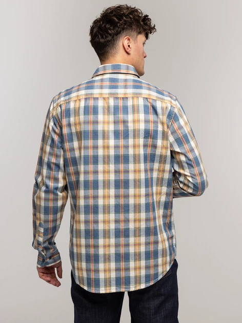 Koszula męska bawełniana w kratę Lee Cooper Will-2130 S Niebieska (5905991748410) - obraz 2