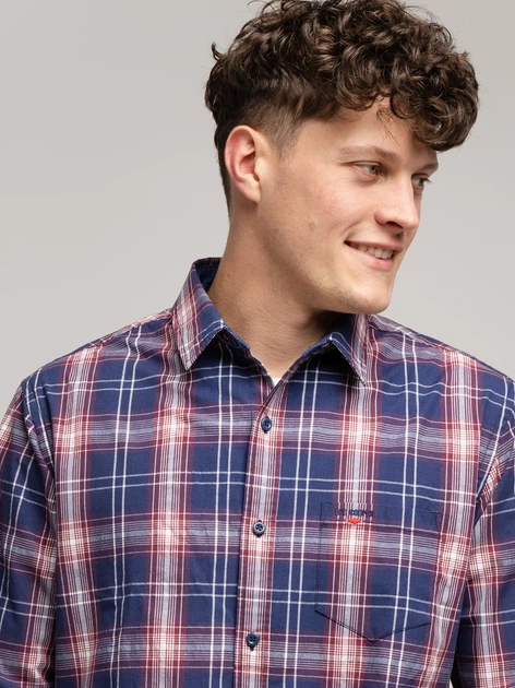 Сорочка бавовняна чоловіча Lee Cooper Will-2118 M Синя (5905991748366) - зображення 5