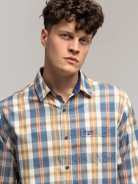 Сорочка бавовняна чоловіча Lee Cooper Will-2130 M Синя (5905991748434) - зображення 4