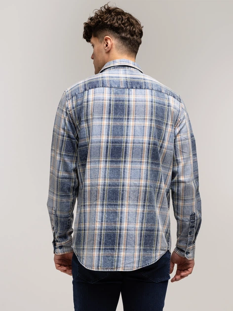 Koszula męska bawełniana w kratę Lee Cooper Will-2106 2XL Niebieska (5905991748557) - obraz 2