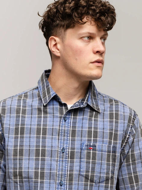 Сорочка бавовняна чоловіча Lee Cooper Will-2124 L Синя (5905991748472) - зображення 4