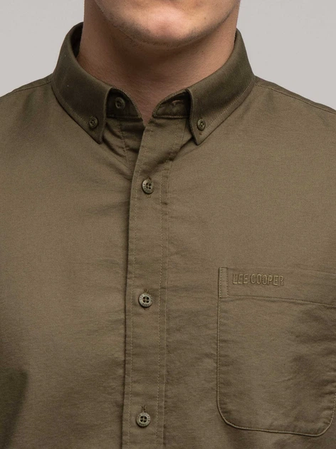 Koszula męska bawełniana Lee Cooper Lars Oxford M Khaki (5905991750949) - obraz 4