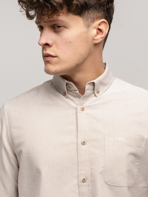 Koszula męska bawełniana Lee Cooper Lars Oxford M Beżowa (5905991751007) - obraz 4