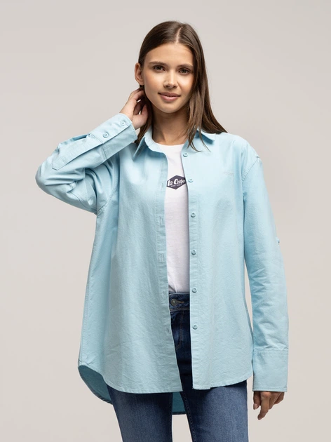 Koszula damska bawełniana Lee Cooper Lina Oxford M Błękitna (5905991751755) - obraz 4