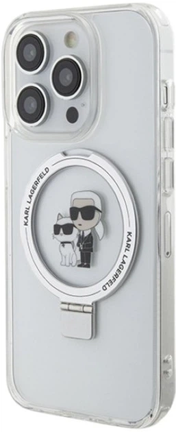 Etui Karl Lagerfeld Ring Stand Karl&Choupettte MagSafe do Apple iPhone 14 Pro White (KLHMP14LHMRSKCH) - obraz 2