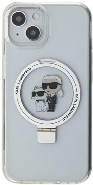 Etui Karl Lagerfeld Ring Stand Karl&Choupettte MagSafe do Apple iPhone 15/14/13 White (KLHMP15SHMRSKCH) - obraz 3
