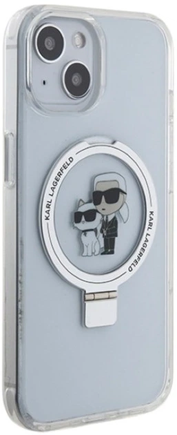 Etui Karl Lagerfeld Ring Stand Karl&Choupettte MagSafe do Apple iPhone 15/14/13 White (KLHMP15SHMRSKCH) - obraz 4