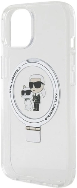 Etui Karl Lagerfeld Ring Stand Karl&Choupettte MagSafe do Apple iPhone 15/14/13 White (KLHMP15SHMRSKCH) - obraz 6