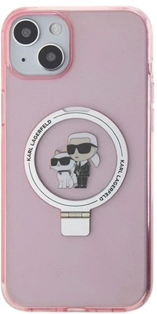 Etui Karl Lagerfeld Ring Stand Karl&Choupettte MagSafe do Apple iPhone 15/14/13 Pink (KLHMP15SHMRSKCP) - obraz 3