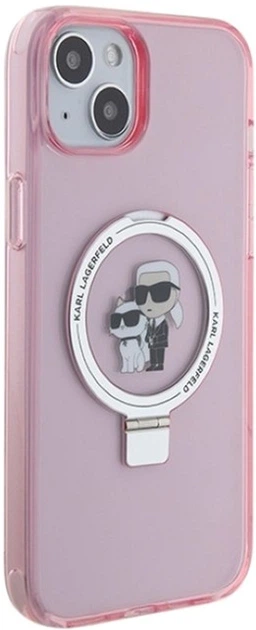 Etui Karl Lagerfeld Ring Stand Karl&Choupettte MagSafe do Apple iPhone 15/14/13 Pink (KLHMP15SHMRSKCP) - obraz 4