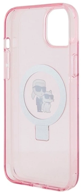 Etui Karl Lagerfeld Ring Stand Karl&Choupettte MagSafe do Apple iPhone 15 Plus/14 Plus Pink (KLHMP15MHMRSKCP) - obraz 7