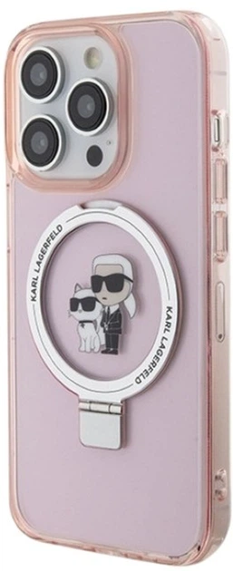 Etui Karl Lagerfeld Ring Stand Karl&Choupettte MagSafe do Apple iPhone 15 Pro Max Pink (KLHMP15XHMRSKCP) - obraz 2