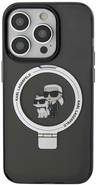 Etui Karl Lagerfeld Ring Stand Karl&Choupettte MagSafe do Apple iPhone 13 Pro Black (KLHMP13LHMRSKCK) - obraz 3