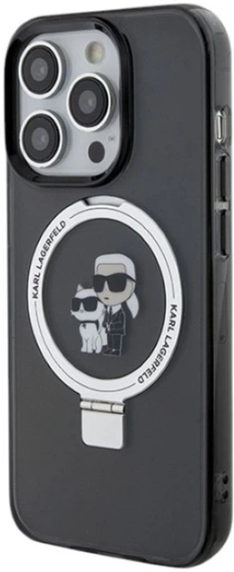 Etui Karl Lagerfeld Ring Stand Karl&Choupettte MagSafe do Apple iPhone 13 Pro Max Black (KLHMP13XHMRSKCK) - obraz 2