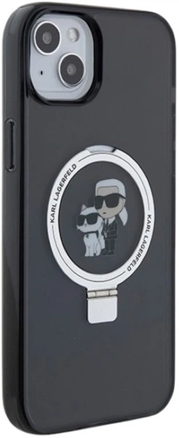Etui Karl Lagerfeld Ring Stand Karl&Choupettte MagSafe do Apple iPhone 15/14/13 Black (KLHMP14SHMRSKCK) - obraz 4