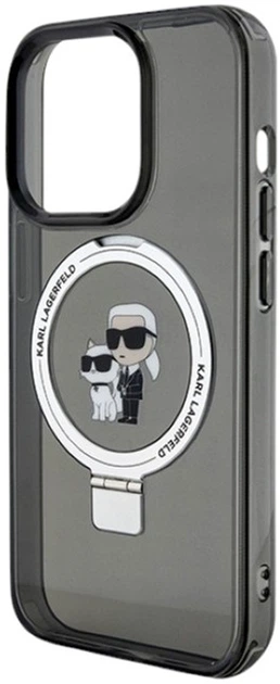 Etui Karl Lagerfeld Ring Stand Karl&Choupettte MagSafe do Apple iPhone 14 Pro Black (KLHMP14LHMRSKCK) - obraz 6
