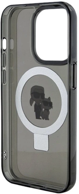 Etui Karl Lagerfeld Ring Stand Karl&Choupettte MagSafe do Apple iPhone 15 Pro Max Black (KLHMP15XHMRSKCK) - obraz 7