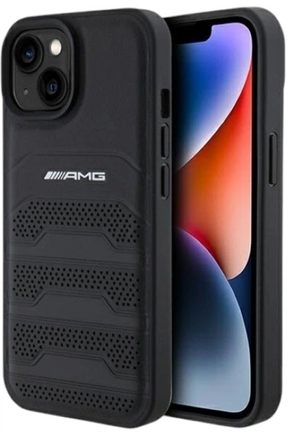 Панель AMG Leather Debossed Lines для Apple iPhone 15 Plus/14 Plus Black (AMHCP15MGSEBK) - зображення 1