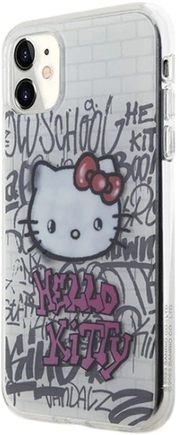 Etui Hello Kitty IML Kitty On Bricks Graffiti do Apple iPhone 11/Xr White (HKHCN61HDGPHT) - obraz 2