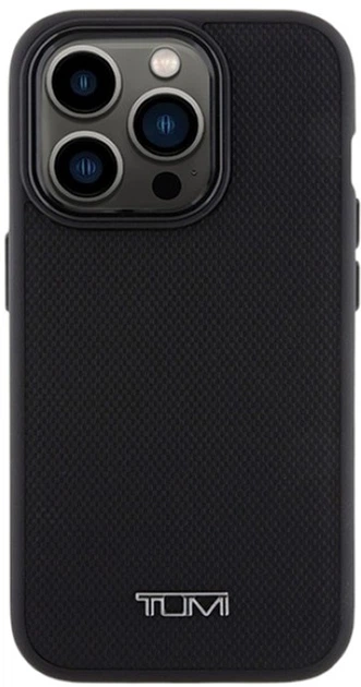 Etui Tumi Leather Balistic Pattern MagSafe do Apple iPhone 15 Pro Black (TUHMP15LRBAK) - obraz 3