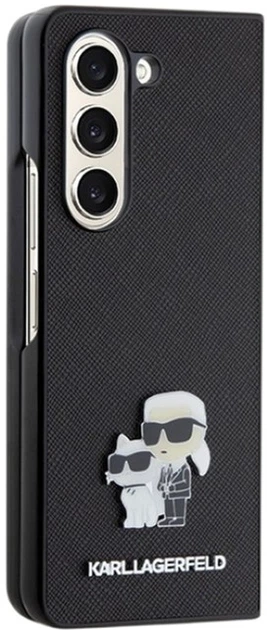 Etui Karl Lagerfeld Saffiano Karl&Choupette Pin do Samsung Galaxy Z Fold 5 Black (KLHCZFD5SAKCNPK) - obraz 5