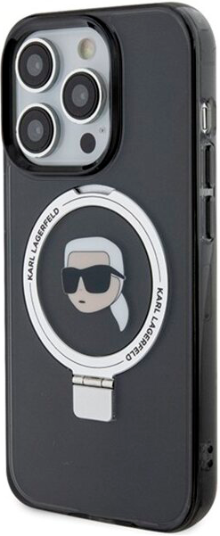 Etui Karl Lagerfeld Ring Stand Karl Head MagSafe do Apple iPhone 15 Pro Max Black (KLHMP15XHMRSKHK) - obraz 2