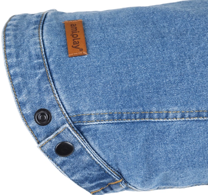 Kurtka dla psów Amiplay Denim z kapturem 30 cm Niebieska (5907563277373) - obraz 3