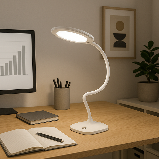 LED настольная лампа USB 9 Вт 4000K – современное освещение для рабочего стола и спальни - изображение 4