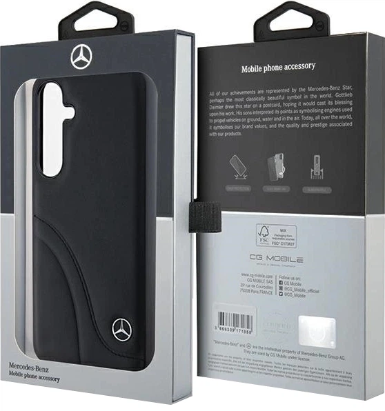 Etui plecki Mercedes Benz Leather Curved Stitches na Samsung Galaxy S24 Plus (S926) Czarne (3666339240981) - obraz 8