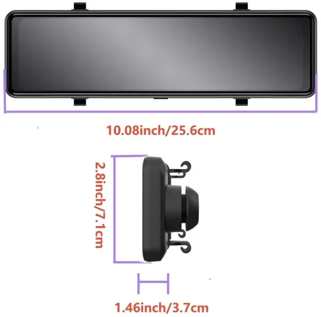 Дзеркало відеореєстратор DVR C109 10.26" 2k (2 камери) Wi-Fi Bluetooth AUX Android Auto CarPlay HDSYR_6099 - зображення 3
