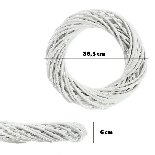 Вінок з лози Kadax Berno 40 см Білий K9149 (5903699485002) - зображення 3