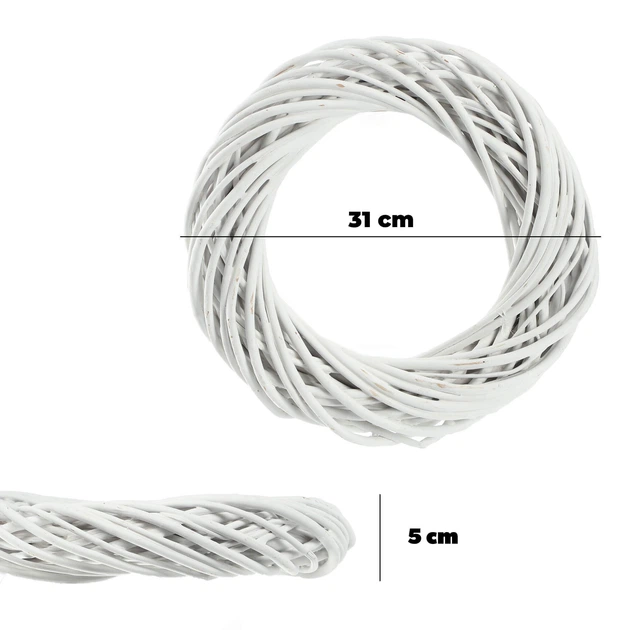 Вінок з лози Kadax Berno 30 см Білий K9148 (5903699484999) - зображення 3