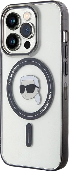Etui Karl Lagerfeld IML Karl Head MagSafe do Apple iPhone 15 Pro Transparent (KLHMP15LHKHNOTK) - obraz 2